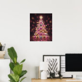 レトロディスコクリスマスツリー ウォールアート (ホームオフィス)
