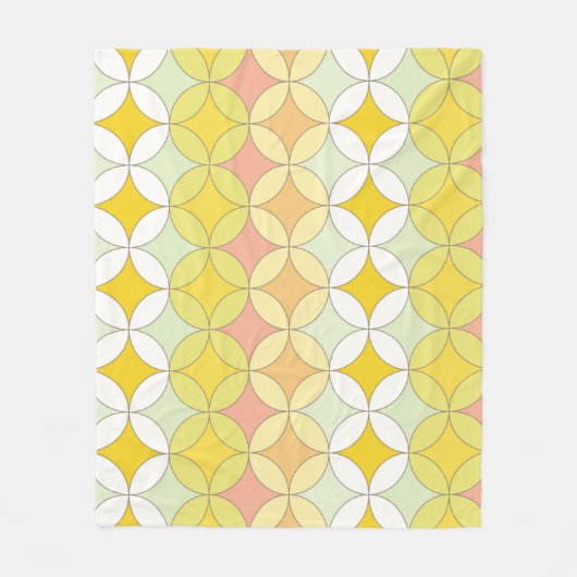 レトロディスコスタイルシームレスパターン フリースブランケット (正面)