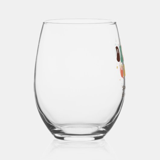 レトロディスコダンスの女王たちのお別れパーティー ステムなしワイングラス (右)