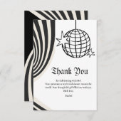 レトロディスコテーマブライダルシャワーサンキューカード (正面/裏面)