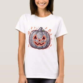 レトロディスコパンプキン 女性用ハロウィンTシャツ Tシャツ
