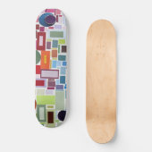 レトロディスコパーティーオンカラーコラージュ スケートボード (正面)