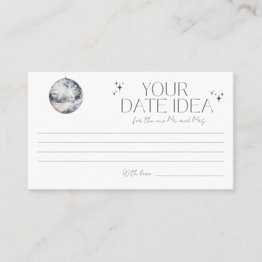 レトロディスコパーティーデイトナイトアイディア エンクロージャーカード (正面)