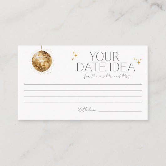 レトロディスコパーティーデートナイトアイデア エンクロージャーカード (正面)