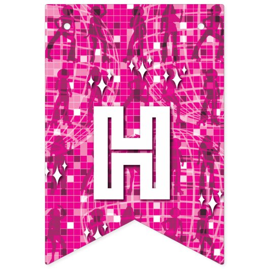 レトロディスコパーティーバンティング2フラグ バンティングフラッグ (第2の旗)