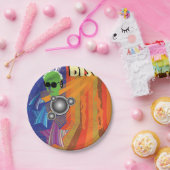 レトロディスコパーティー70sファンクアート ペーパープレート (パーティー)