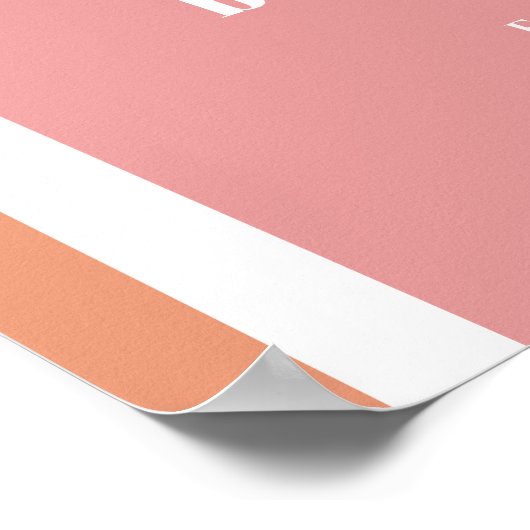 レトロディスコピンクとオレンジのグルーヴィーな花嫁のシャワー ポスター (角)