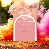 レトロディスコピンクオレンジドレスゲームカードを推測 招待状