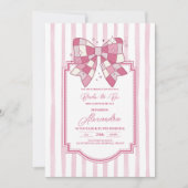 レトロディスコピンクボウブライダルシャワー招待 招待状 (正面)