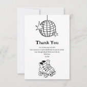 レトロディスコブライダルシャワーサンキューカード (正面)