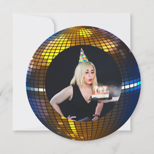 レトロディスコブリス:パーソナライズされた誕生日 招待状 (裏面)