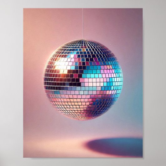 レトロディスコボールウォールアート70年代 ポスター (正面)