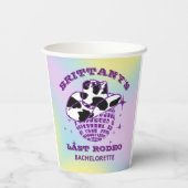 レトロディスコボールカウガールハット独身パーティー 紙コップ (裏面)