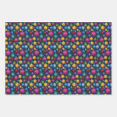 レトロディスコボールクリスマス ラッピングペーパーシート (正面3)