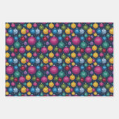 レトロディスコボールクリスマス ラッピングペーパーシート (正面2)