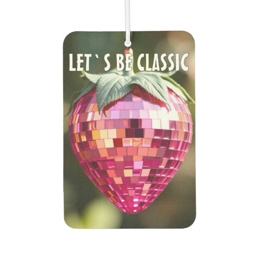 レトロディスコボールストロベリー カーエアーフレッシュナー (正面)