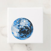 レトロディスコボールスパークルグリッターブルー誕生日 フェイバータグ (インサイチュ)