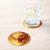 レトロディスコボールスパークルグリッター金ゴールド誕生日 ラウンドペーパーコースター (インサイチュ)