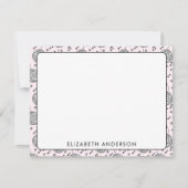 レトロディスコボールピンクパタガーリーーン ノートカード (正面)