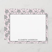 レトロディスコボールピンクパタガーリーーン ノートカード (正面/裏面)