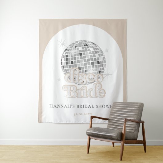 レトロディスコボールブライダルシャワーアーチ背景 タペストリー (インサイチュ)