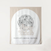 レトロディスコボールブライダルシャワーアーチ背景 タペストリー (正面)