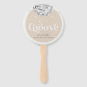 レトロディスコボールブライダルシャワー写真 ハンドファン (裏面)