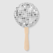 レトロディスコボールブライダルシャワー写真 ハンドファン (正面)