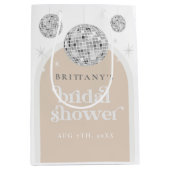 レトロディスコボールブライダルシャワー抱き枕 ミディアムペーパーバッグ (正面)