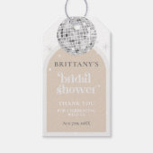 レトロディスコボールブライダルシャワー ギフトタグ (正面)