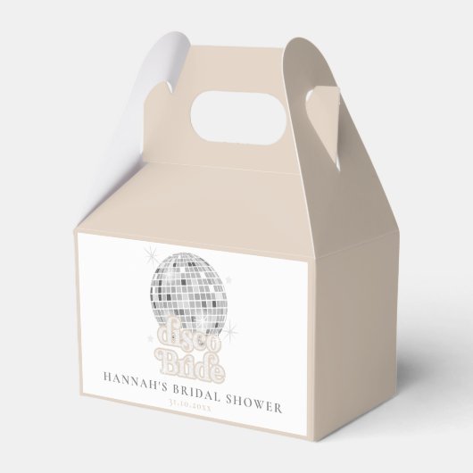 レトロディスコボールブライダルシャワー フェイバーボックス (正面サイド)