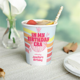 レトロディスコボールブルー 私の誕生日時代のパーティー 紙コップ