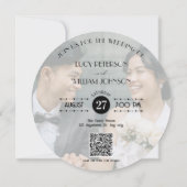 レトロディスコボール写真結婚式招待状 招待状 (裏面)
