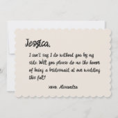 レトロディスコボール手書きブライズメイド提案 招待状 (裏面)