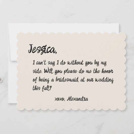 レトロディスコボール手書きブライズメイド提案 招待状 (裏面)