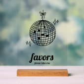 レトロディスコボール結婚式の引き出物 アクリルサイン (ニュートラル)