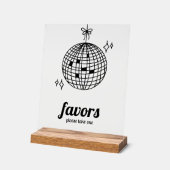 レトロディスコボール結婚式の引き出物 アクリルサイン (傾斜)