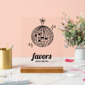 レトロディスコボール結婚式の引き出物 アクリルサイン (ウェディング)