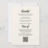 レトロディスコボール結婚白黒 招待状 (裏面)