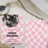 レトロディスコボール誕生日 招待状