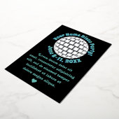 レトロディスコボール 個人名入れ シルバー 箔招待状 (回転した状態)