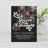 レトロディスコボール 70年代グルービーパーティー招待状 招待状 (スタンド正面)