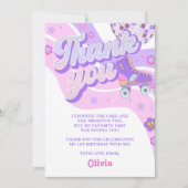 レトロディスコローラスケート誕生日 サンキューカード (正面)