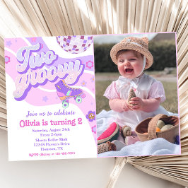 レトロディスコローラスケート2グルーヴィー2歳の誕生日 招待状