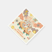 レトロディスコローラースケート1st誕生日 スタンダードカクテルナプキン (角)