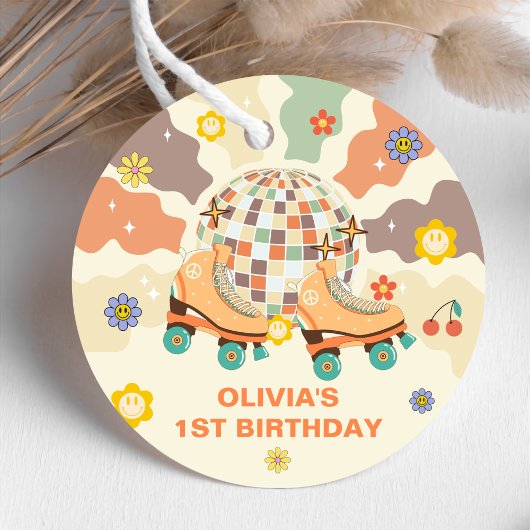 レトロディスコローラースケート1st誕生日 フェイバータグ