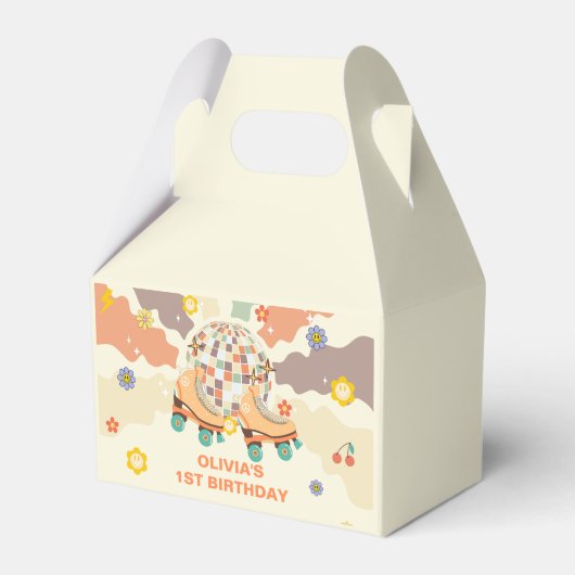 レトロディスコローラースケート1st誕生日 フェイバーボックス (正面サイド)