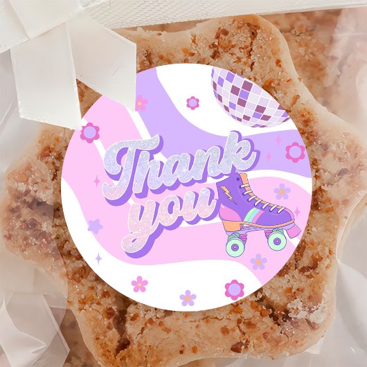 レトロディスコローラースケート1st誕生日 ラウンドシール