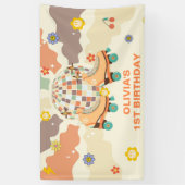 レトロディスコローラースケート1st誕生日 横断幕 (縦)