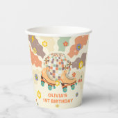 レトロディスコローラースケート1st誕生日 紙コップ (正面)